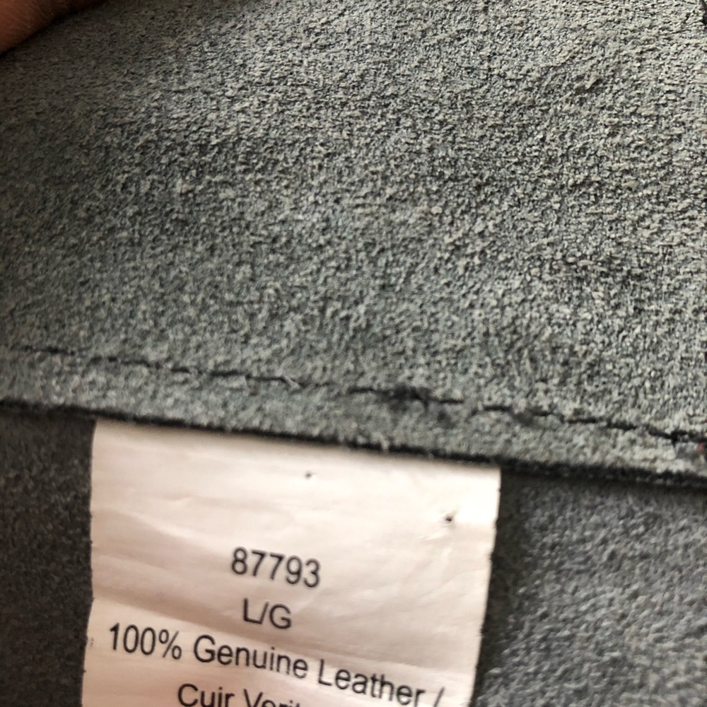 Grey Suede Leather Belt Large/Adjustable - image 4